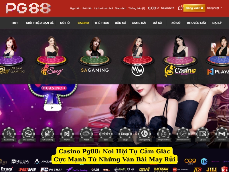 casino pg88 nơi hội tụ cảm giác cực mạnh từ những ván bài may rủi